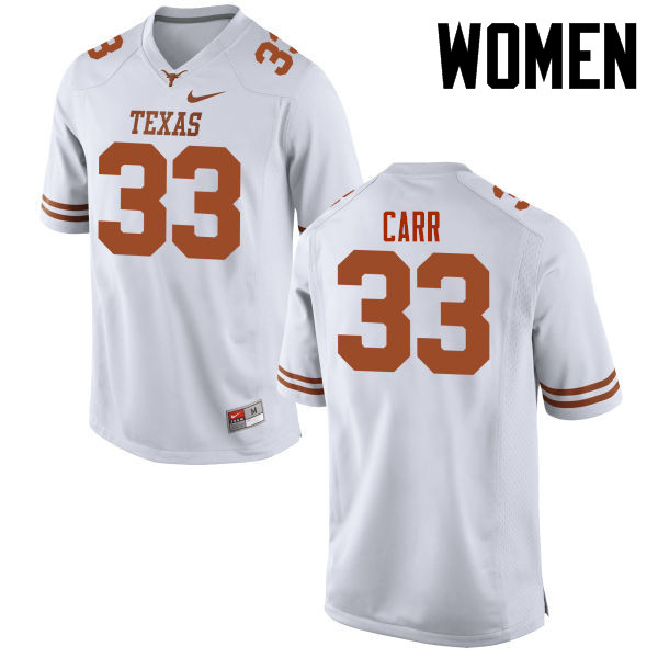 Women #33 Trevor Carr Texas Longhorns College Football Jerseys-White